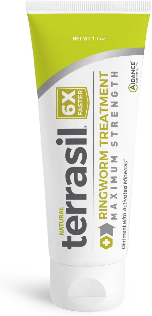 terrasilยฎ Ringworm Treatment MAX - 6x Faster Doctor Recommended Patented All-natural Anti-Fungal Ointment for itching burning pain inflammation