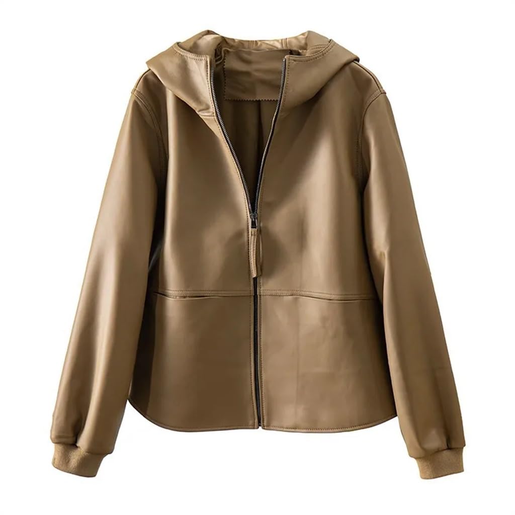 Women Short Hooded Jacket Loose Large Size Solid Colour Tops Spring and Autumn
