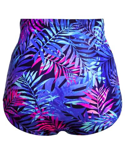 Image of Tempt Me Women's High Waisted Swimsuit Bottom Tummy Control Ruched Bikini Bottom Vintage Swim Bottom Tankini Briefs