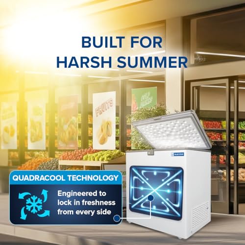 Image of Blue Star HT3-N180, 180 Liter Hard Top Single Door Deep Freezer (161 Liter, White, 3-star)