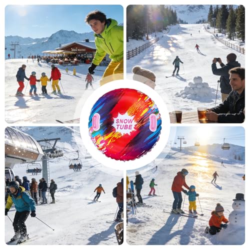 Tubos de Nieve para Niños | Juguete para Nieve de 85.1 cm | con Asas para un Tubo de Trineo Inflable,para Actividades al Aire Libre, Esquí, Diversión, Deportes, Niños, Niñas y Familiares - imagen 4