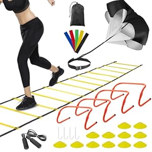 Agility Ladder Speed Training Equipment Set,Agility Training Equipment with Accessories,Speed and Agility Training Equipment,Speed Ladder for Soccer Player Training