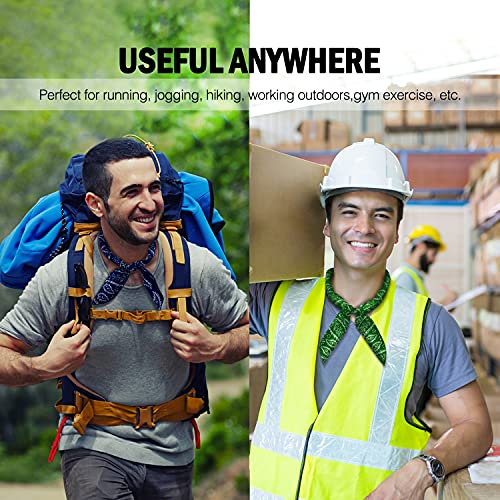 Eutuxia Cooling Scarf Tie Around Neck, Head to Instantly Chill Out, Cool, Reusable for Summer, Indoor, Outdoor. Packs of 62