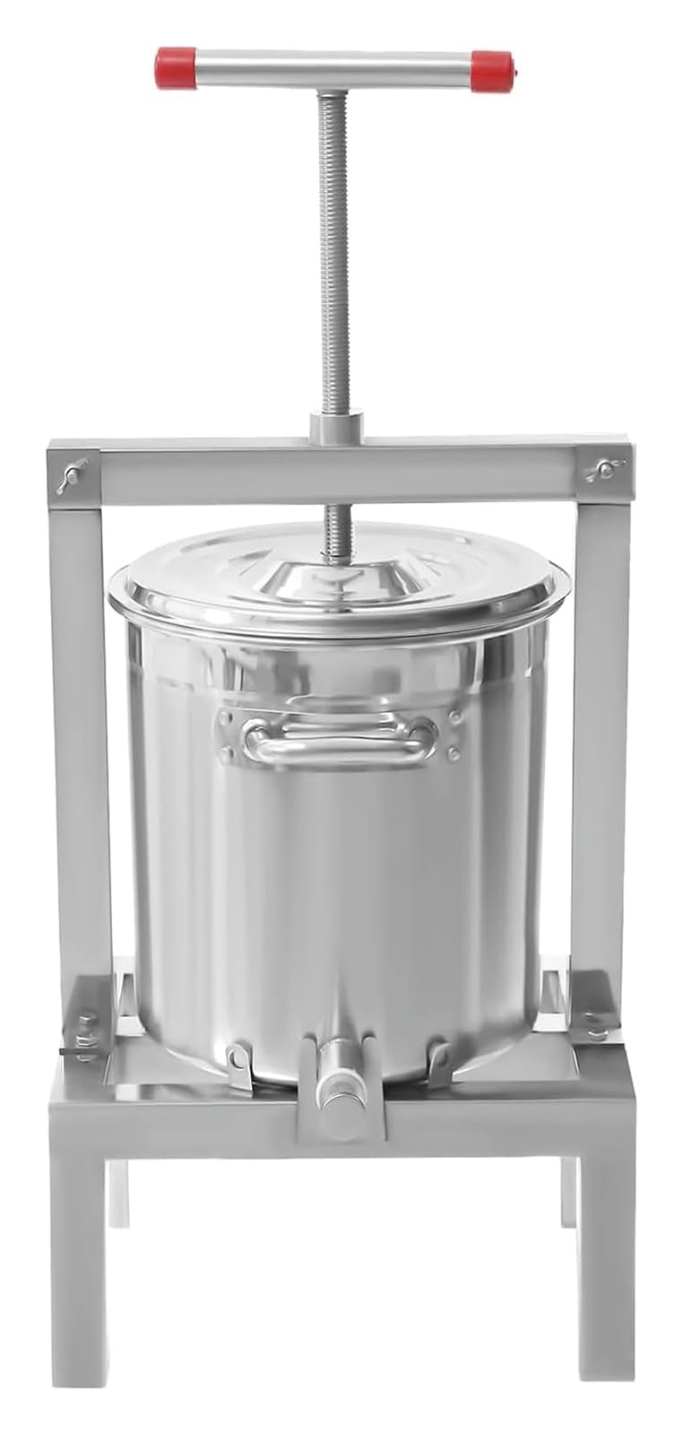 DXYOYONGMZ Fruit Wine Manual Press, Fruit Press, 10L/2.6Gal Fruit Vegetables Honey Presser Juice Maker with T-Shape Handle, Stainless Steel Barrel Press