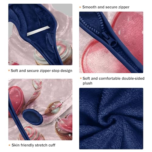 Love Cake Girls Fleece Jacket Girls Fall Jacket Girls Zip Up Hoodie Girls Sherpa Jacket 2-10T3