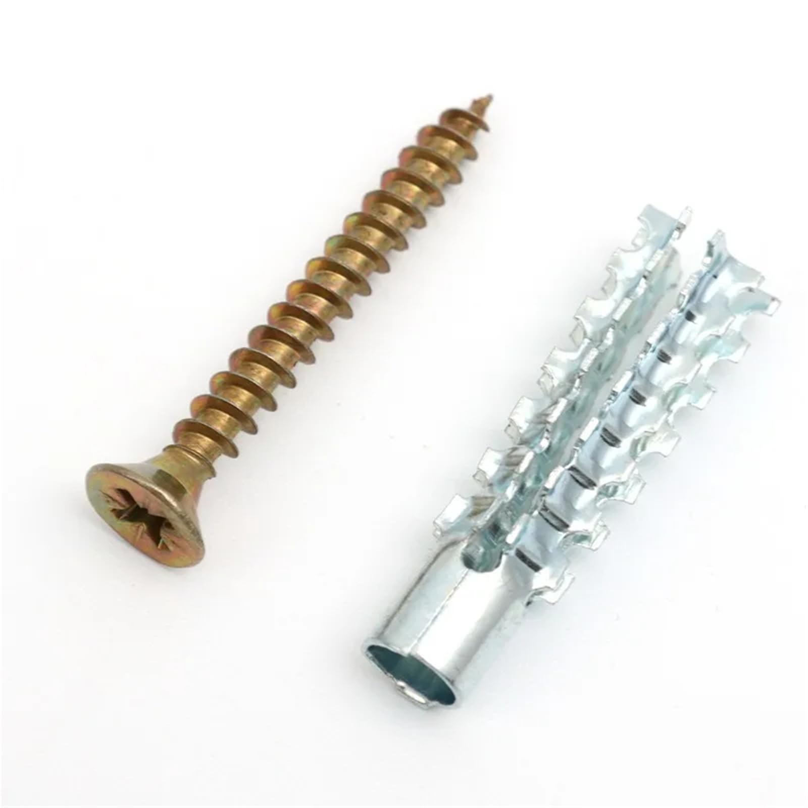 Lfang-Boulons à Cinq pans Metal Expansion Tube Self Tapping Screws Sets Drilling Plug Screw for Concrete Wall Anchors Fasteners Bolts Kits, Durable et résistant à la Corrosion(50 Sets)