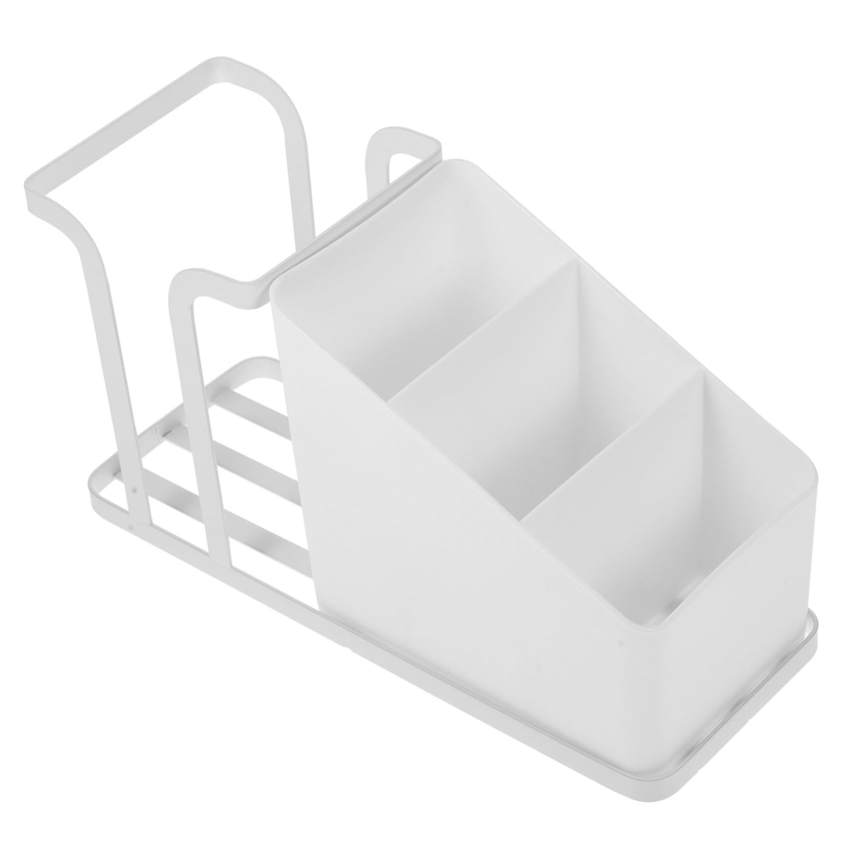 BRIGHTFUFU Tea Bag Box Cup Taker Cup Holder Coffee Station Organizer Sugar Packet Holder Paper Cup Dispenser Countertop Sugar Bag Holder Countertop Organizer Tea Bag Holder Carbon Steel White