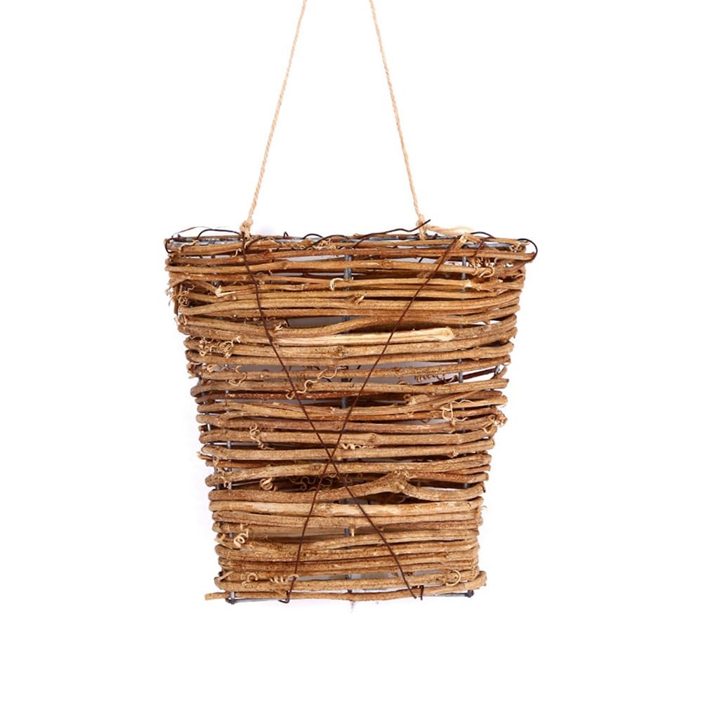 CTRLZS Door Decoration Flower Arrangement Small Flower Basket Rattan Basket Pendant Interior Decoration Easy Install