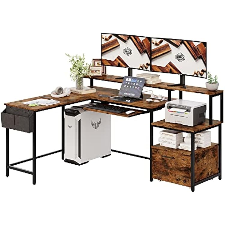 IRONCK L Shaped Computer Desk, 66 Corner Desk with Nepal Ubuy