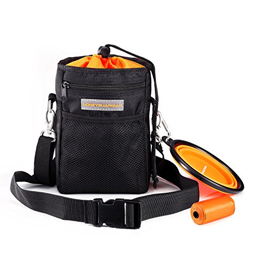 HoneyGuaridan Bag Mochila de Entrenamiento para Perros, Cuenco Perro Plegable Silicona, Dispensador...