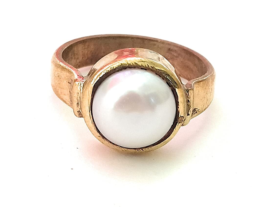 Sachcha Moti Original Moti Pearl Ring Weight 7.25 Ratti Copper tamba Coated Panch dhatu Adjustable Ring for Men and Women (B08XZPJ1B6) Amazon Price History, Amazon Price Tracker