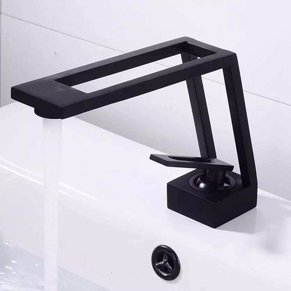 Robinet de lavabo salle de bain mitigeur eau chaude froide noir A111