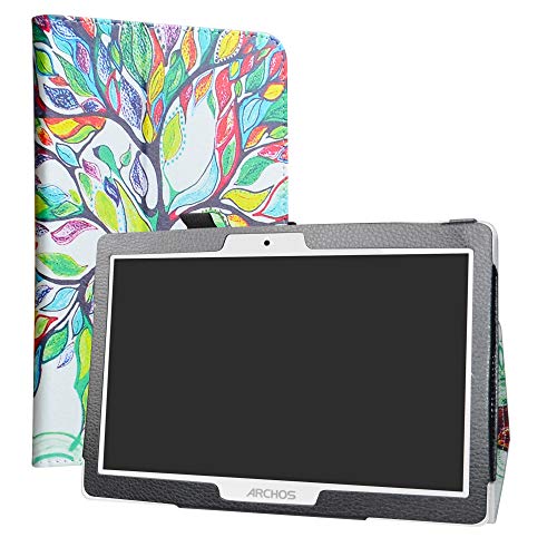 LiuShan Archos 101 Oxygen Coque, Slim PU Cuir Etui et Pliable Stand Folio Housse Coque Couverture pour 10.1