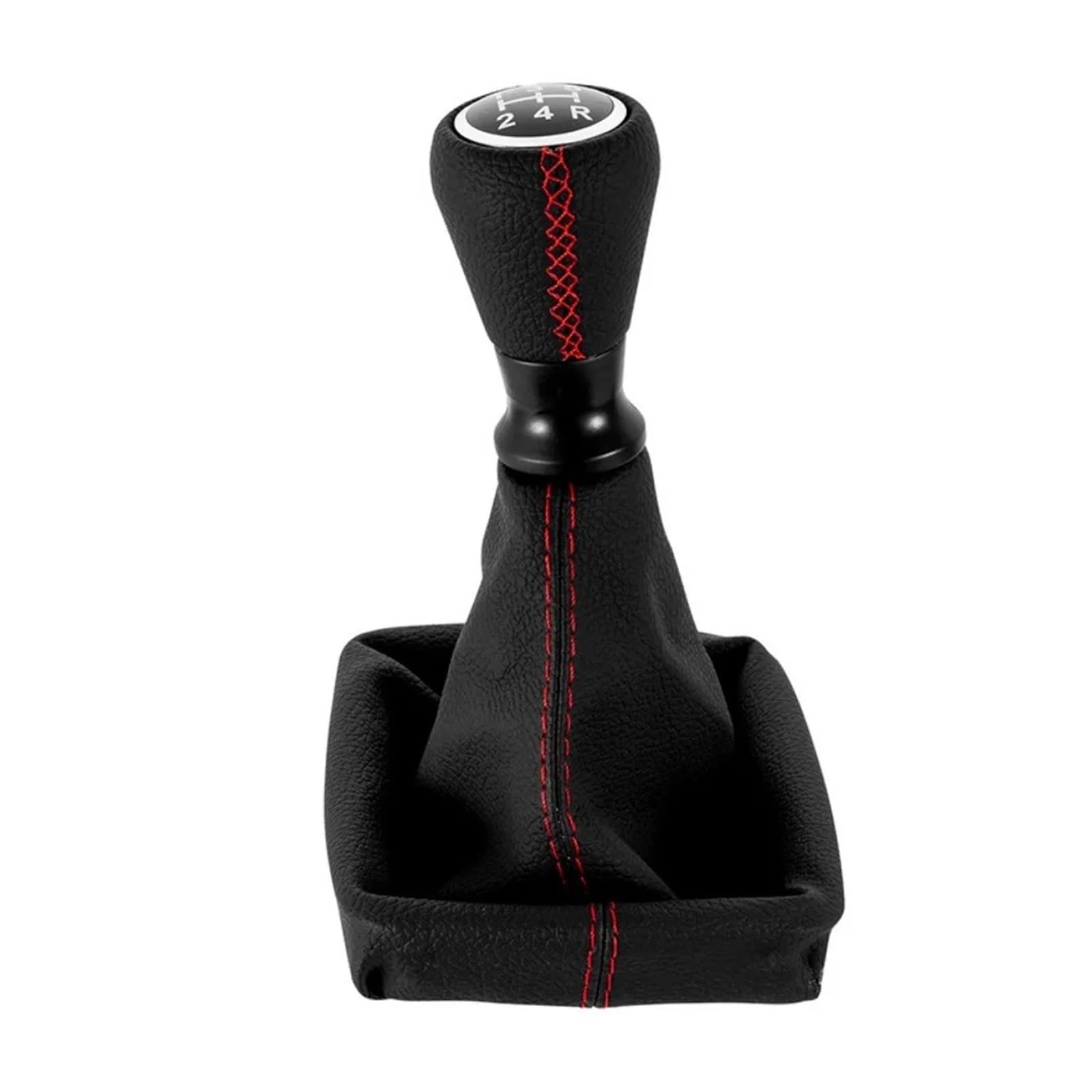 BWSDMZJQRT Car Gear Shifter Knob for Peugeot 206 406 Boot Dust Cover Gaiter Collors 5 Speed Accessory Leather ABS Car Gear Shift Knob(Red)