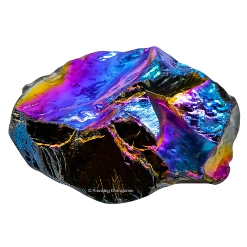 Image of Amazing Gemstone 2 Pieces Titanium Aura Quartz Raw Crystals and Healing Stones, Natural Rocks for Meditation and DIY Raw Stones and Crystals