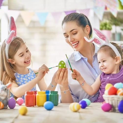 Easter Bracelets Basket Stuffers Gifts for Girls Kids - 3-5 PCS Adjustable Bunny Rabbit Bracelet Christian Gift with Card2