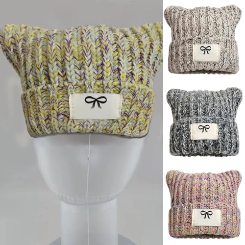 Cats Ear Pattern Hat Furry Knitted Hat Soft Warm Winter Autumn Knitted for Casual Wear and Parties Breathable2