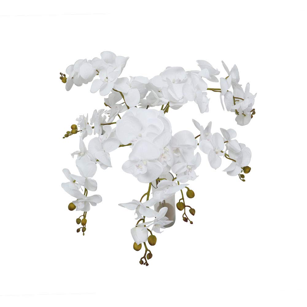 YATAI White Artificial Orchid Flowers Real Touch Phalaenopsis Orchid Branches Artificial Plants Wholesale Fake Flowers for Home Table Centerpiece Festival Ornament Wedding Decoration (3)