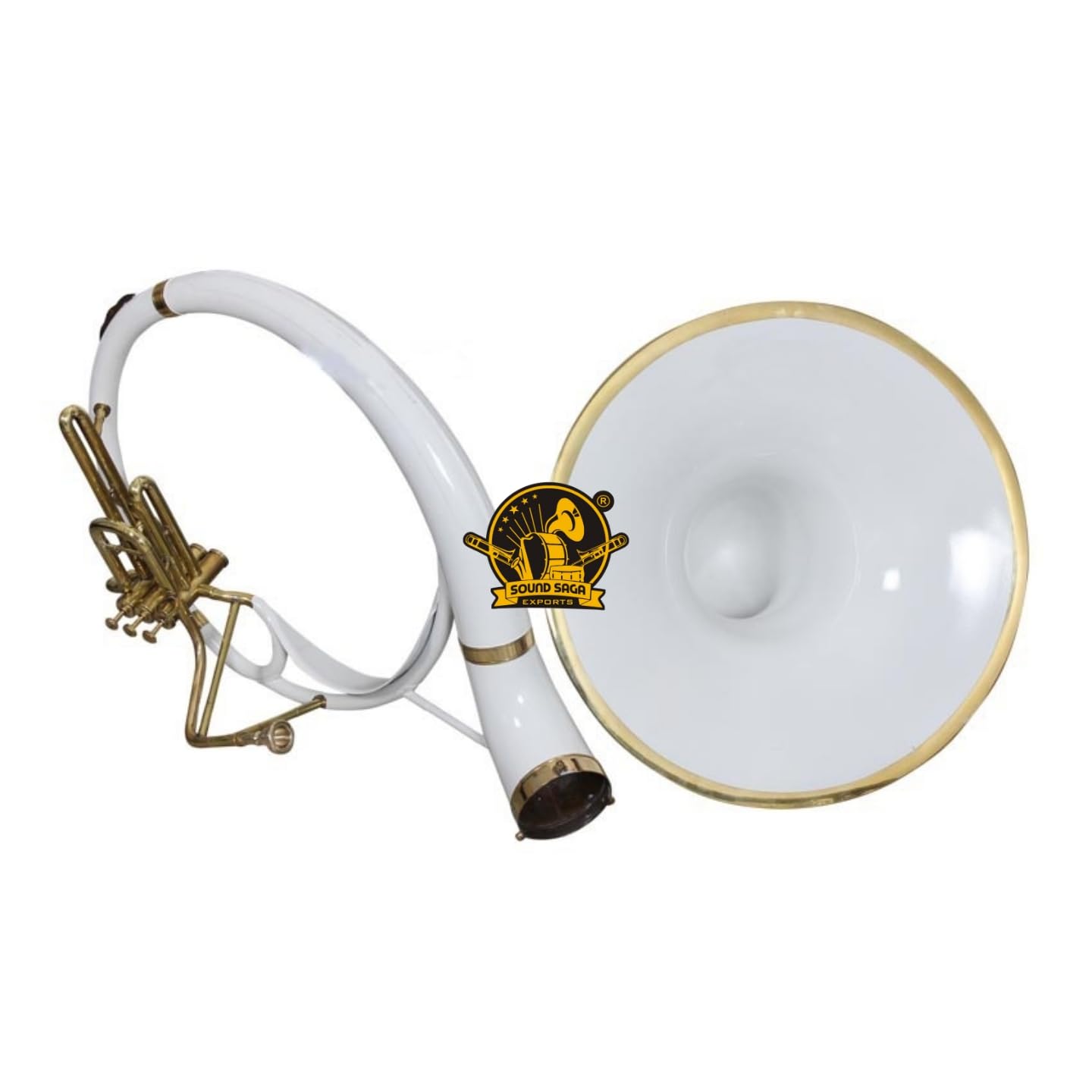 BBb 56 cm suzafon instrument mosiężny, mosiężna tuba z ustnikiem i torbą na koncert dla orkiestry marszowej, zespołu szkolnego, początkujących, studentów i średnio zaawansowanych muzyków (biała)