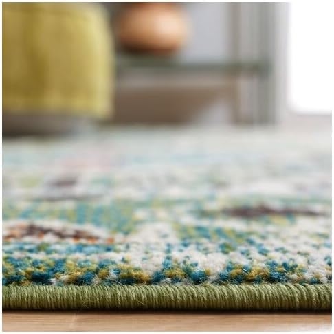 Vista 234 de Safavieh Madison Collection MAD418F - Alfombra de área con diamantes, Polipropileno, Azul Oscuro/Amarillo