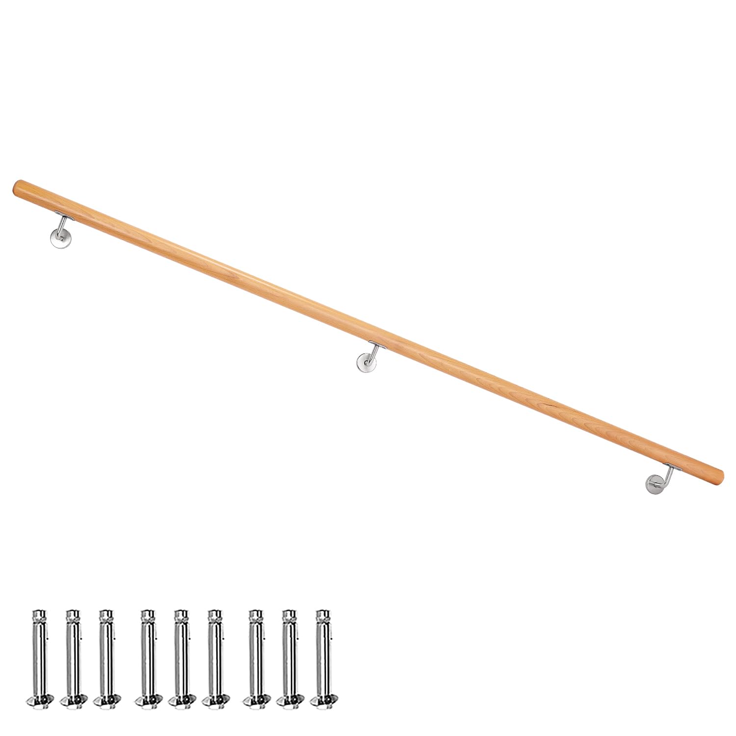 Buche Holz Handlauf Treppengeländer Geländer für Treppe Wandhandlauf V2Aox