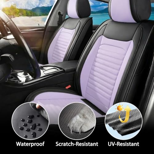 Image of Car Seat Covers Fit for Impreza 2003-2025(BlackPurple,Full Set) | Full Coverage Car Seat Covers Sets,Breathable Anti-Slip Waterproof All-Weather Seats Protectors