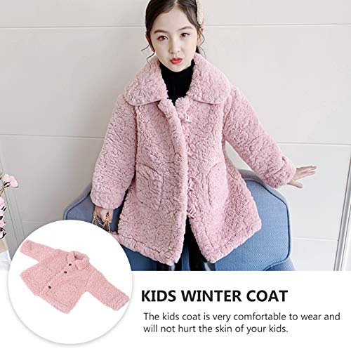 KESYOO Casaco Feminino de Inverno Manga Comprida Lapela de Botão para Cima Casaco de Lã de Cordeiro