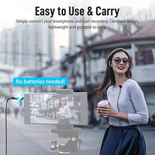 Comica Lavalier Mikrofon Ansteckmikrofon Clip-on Microphone Omnidirektional 3,5 mm TRRS, 2,5m für Smartphone Handy… - Image 7