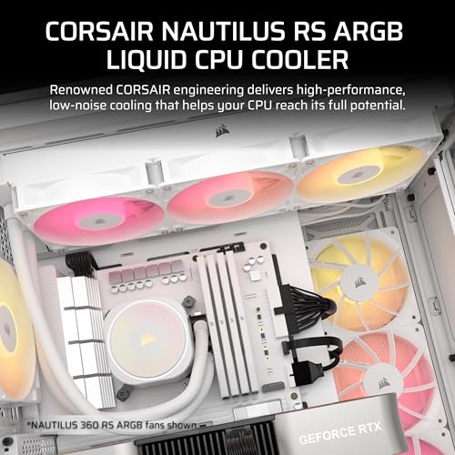 Image of CORSAIR Nautilus 240 RS ARGB Liquid CPU Cooler - 240mm AIO - Low-Noise - Direct Motherboard Connection - Daisy-Chain - Intel LGA 1851 /1700, AMD AM5 /AM4 - 2X RS120 ARGB Fans Included - White