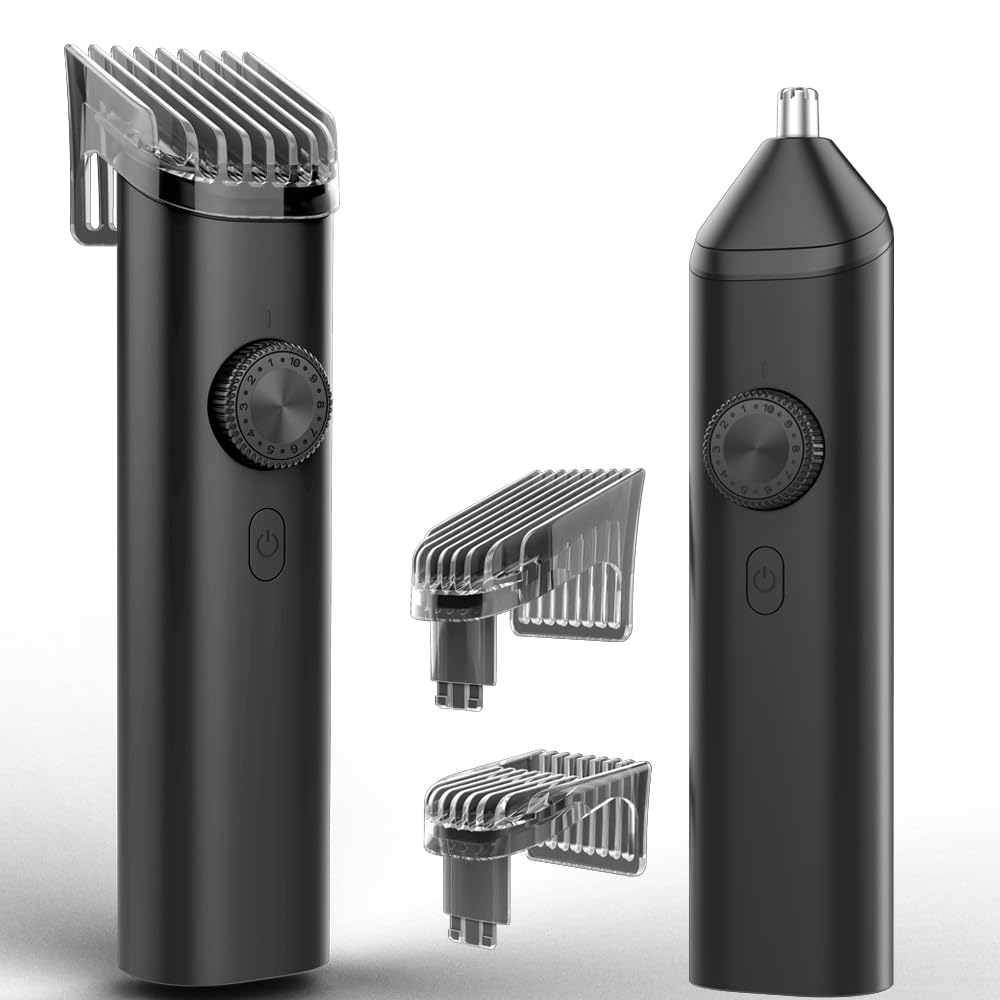 バリカン 業界革新機種 20段階刈り長さ調節（0.5-20mm）一台二役 鼻毛カッター機能付き IPX8防水 TYPE-C充電 静音 コードレス 自動研磨 全身水洗 安全ロック メンズ/子供/家庭用 セルフカット対応 散髪・坊主にも