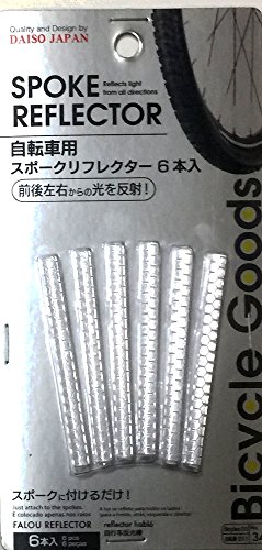 Daiso 1 Pack 6pcs White/Clear Bicycle Light Reflector for Wheels Spokes