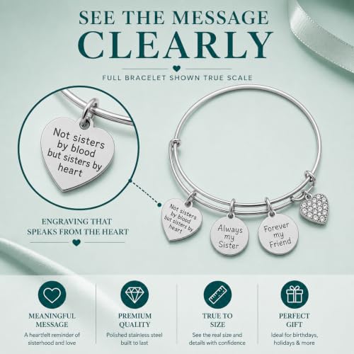 Image of Infinity Collection Best Friends Bracelets- Not Sisters By Blood But Sisters By Heart Bracelet- Friend Jewelry- Gift for Friends