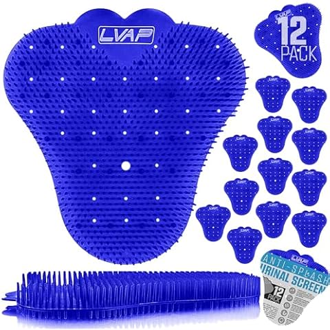 LVAP Urinal Screen Deodorizer (12-Pack) - Anti-Splash Urinal Cakes, Toilet Deodorizer, Urinal Screens for Commercial Restrooms, 5,000 Flushes, Ocean Breeze Scent Cover