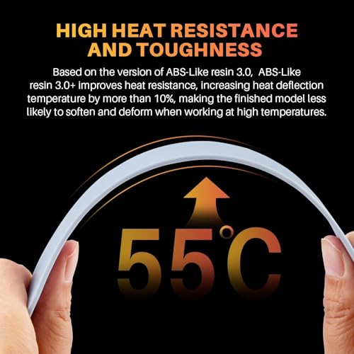 Image of ELEGOO ABS-Like Resin 3.0+, Upgraded 3D Printer Photopolymer Resin, Higher Heat-Resistance Fast Curing High Precision Non-Brittle, Clear Blue 1000g