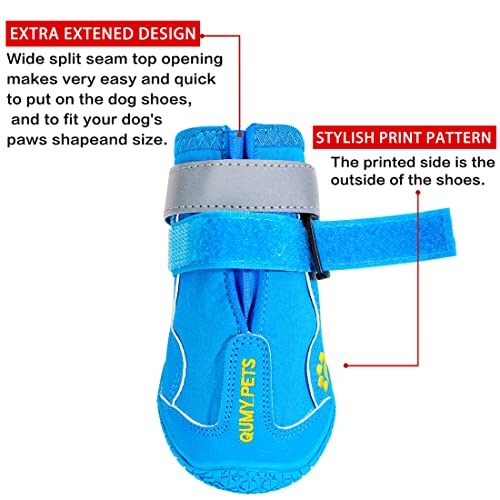 QUMY Dog Shoes for Large Dog Medium Dogs Boots & Paw Protectors for Winter Snowy Day Summer Hot Pavement - Image 4