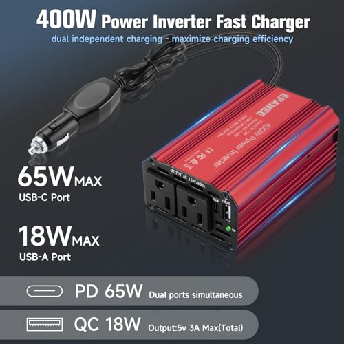 Epanee 400W Power Inverter 12V Dc To 110V Ac thumb #1