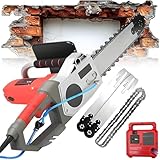 【APPLICATION POLYVALENTE】Scie à chaîne électrique pour béton convient pour la coupe de murs épais et de la plupart des matériaux, y compris les blocs de ciment, le granit, la pierre, le béton et les carreaux. Tout aussi efficace dans la construction de routes et de ponts que dans les projets de rénovation de bâtiments anciens