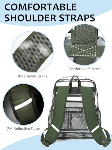 Image of Clear Backpack for School, Heavy Duty Transparent Bookbag