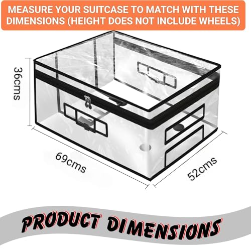 Image of 30 inch Suitcase Cover Protector Water-Dust-Scratch Proof PVC Clear Zippered for Trolley Luggage Bag Cover for Large Soft /Nylon Suitcase (69 x 52 x 36 cm)