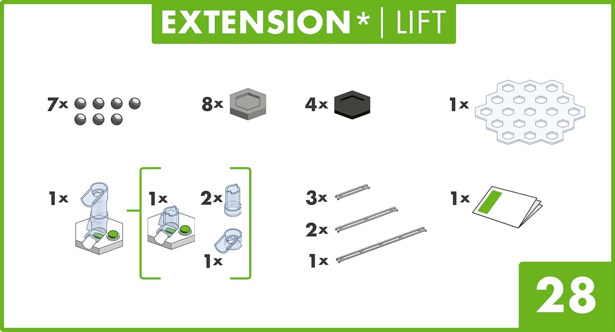 Ravensburger - GraviTrax - Set d'extension Ascenseur 27 pièces - Circuit de Billes - Jeu de Construction créatif - Parcours de Billes à Construire - Dès 8 Ans - Version française - 22419
