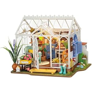 ROBOTIME Doe-het-zelf miniatuurhuisset tuinhuis, houten poppenhuis, modelbouwpakket met LED voor volwassenen en kinderen, vakantie- en verjaardagscadeau