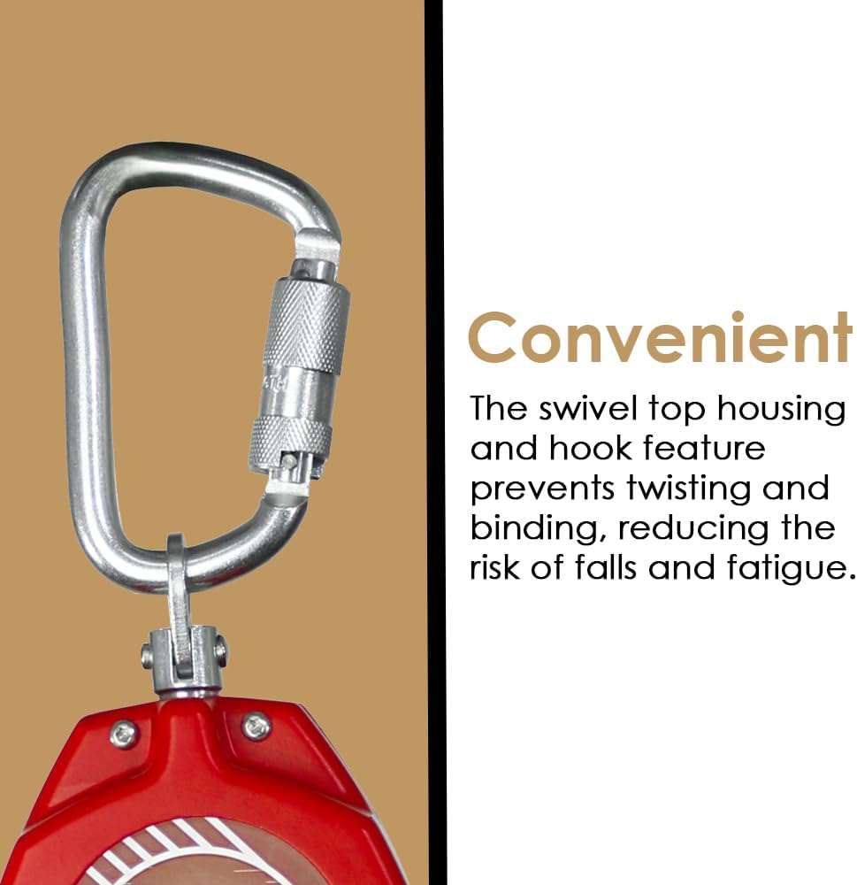 AFP Demon 11 FT Single Leg Self-Retracting Lifeline Web Lanyard Retractable | Steel Locking Snap Hook | Safety Yoyo | Fall Protection Arrest Limiter | Construction Industrial | OSHA & ANSI Rated SRL