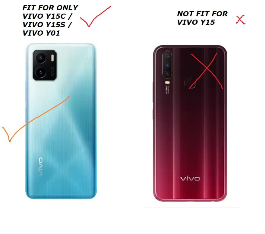 Image of COVERBLACK Soft Rubber Silicon Clear Back Cover Compatible Model for Vivo Y15s - Transparent