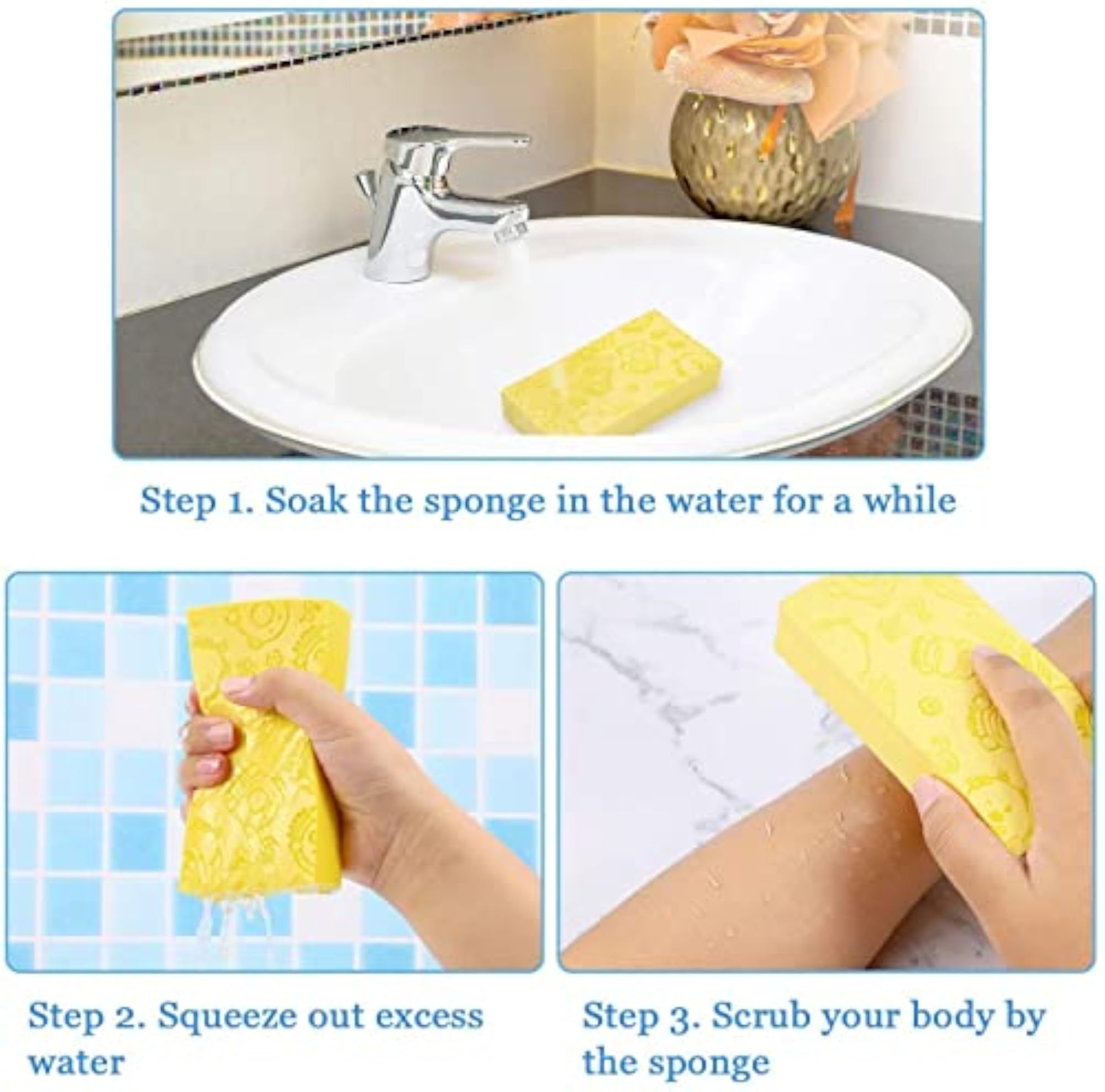 Kids & Adults Ultra Soft Bath Sponge (6 pcs) Body Exfoliator