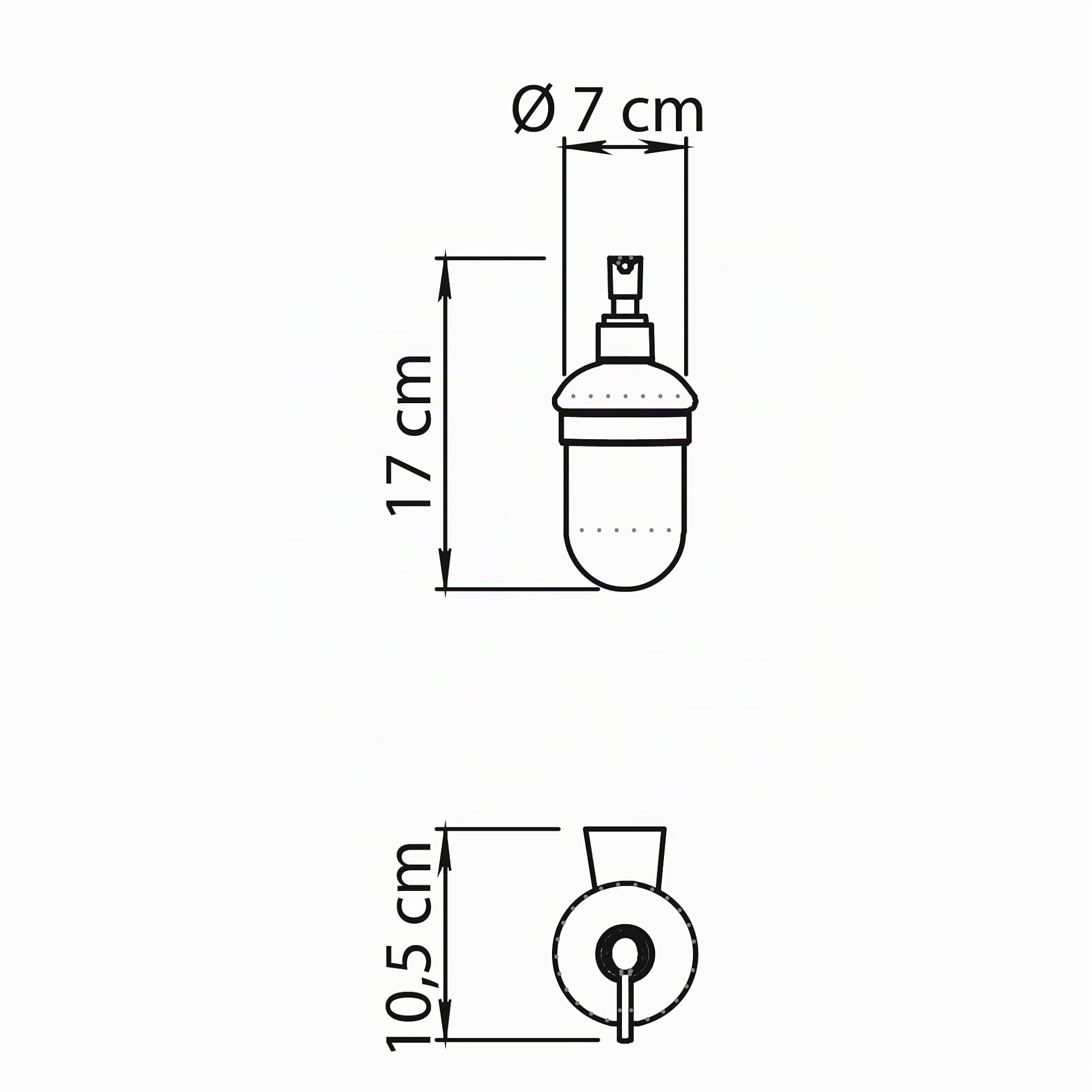 GEDY | Dosasapone Tonale, Dispenser Sapone in Acciaio Inox, Cromall e Vetro Satinato, Fissabile con Viti Incluse, Cromato, 17x7x10,5cm, Capacità 170ml