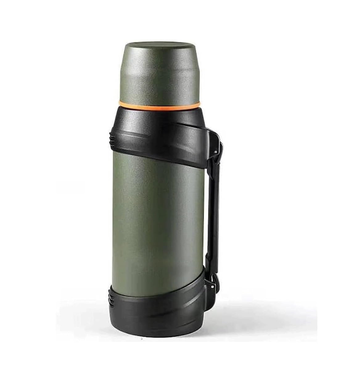 Gourde Isotherme 304 Acier Inoxydable Filtre Maille Bouteille de thé Bouteille d'eau extérieur Isolation Pot Chaud et Froid Sports de Plein air Bouilloire (Color : Matte Green, Size : 2000ml)