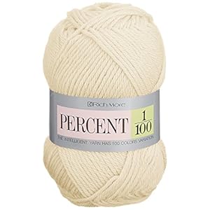 ハマナカ リッチモア パーセント 毛糸 並太 Col.3 クリーム 系 40g 約120m 017" 