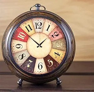 NORVILLE Handmade Wooden Table Clock Desk Shelf Clock for Study Table, Home Office Decorative Item, Gift Item