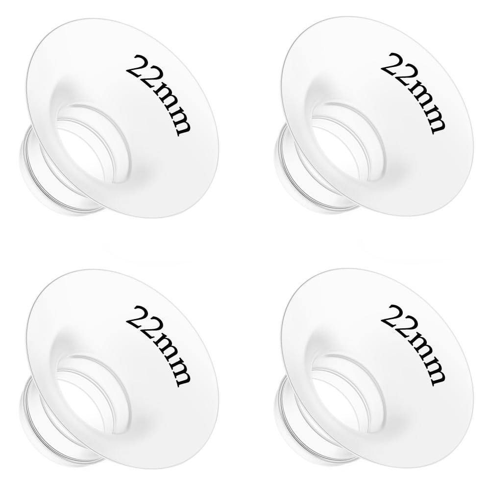 4Pcs Flange Insert 22mm Compatible with Momcozy M5/M9/M6/V2 Pro/V2 pro/S12 Pro/S9 Pro/Spectra/Medela/eufy/Elvie/Lansinoh/Paruu P10 Breast Pump,and