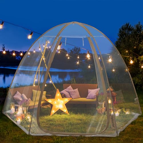 TopGold Bubble Tent Screen House Room Greenhouse Camping Tent Canopy gazebos 4-6 Person for patios Large Oversize Weatherproof pod pop up Tent, Cold Protection Beige 10’x10’